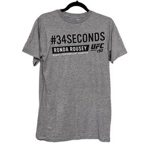 Reebok UFC Ronda Rousey 34 seconds champion T-Shirt unisex‎ size small gray